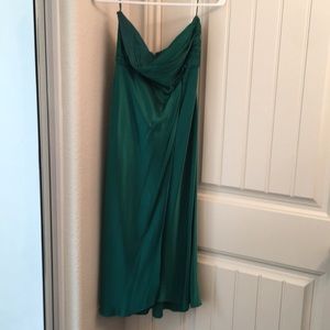 Mermaid satin strapless dress